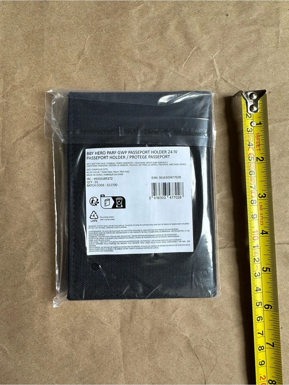 New BURBERRY Black Passport Holder Travel Wallet Canvas Card Case.